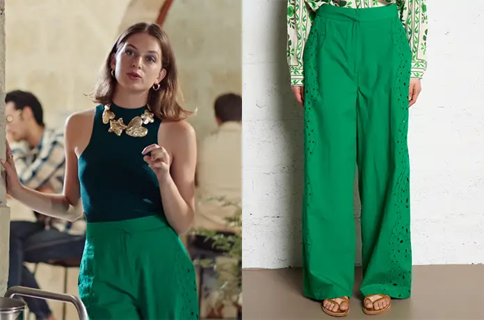TOUT COMMENCE pantalon vert Carla dans l’épisode 1280