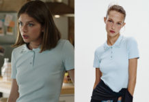 ICI TOUT COMMENCE : le polo avec des bijoux sur le col de Carla dans l’épisode 1284