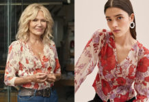 ENQUÊTE EN FAMILLE : la blouse fleurie de Claire dans le quatrième épisode