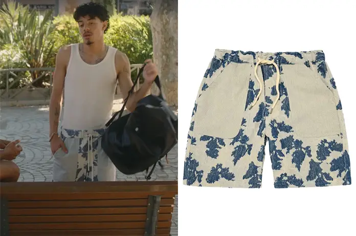 TOUT POUR LUMIÈRE short avec motif bleu d’Elimane dans l’épisode