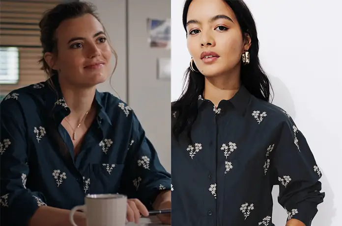 DEMAIN NOUS APPARTIENT chemise bleu marine Gloria dans l’épisode 2051