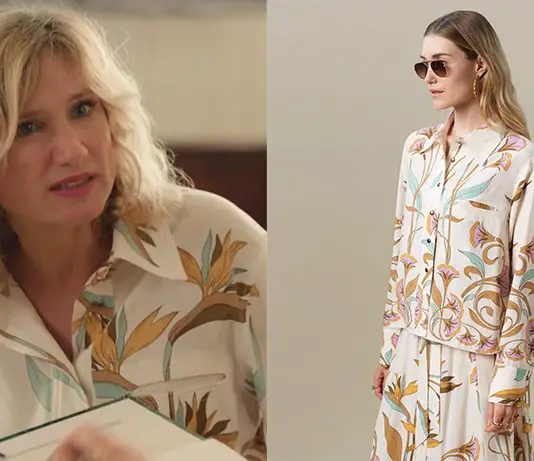 PLUS BELLE LA VIE ENCORE PLUS BELLE : la blouse à fleurs stylisées de Jennifer dans l’épisode 443