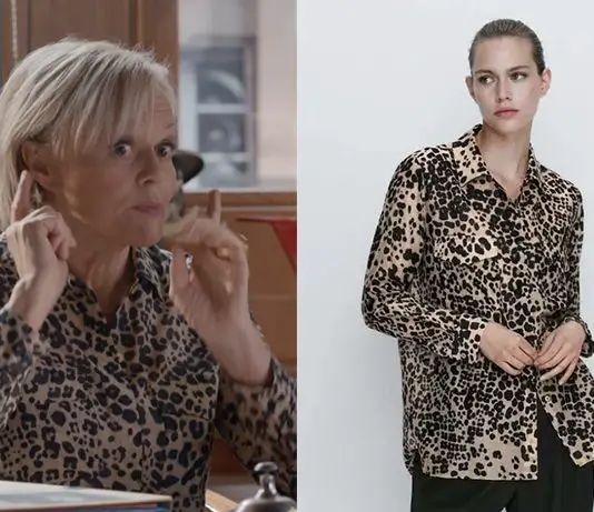 MASTER CRIMES : la chemise imprimé animalier de Louise dans l’épisode 3×02