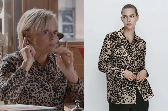MASTER CRIMES chemise imprimé animalier Louise dans l’épisode 3×02