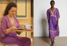 TOUT POUR LA LUMIÈRE : la robe imprimée violette de Margaux dans l’épisode 79