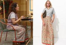 TOUT POUR LA LUMIÈRE : le pantalon large imprimé de Margaux dans l’épisode 72