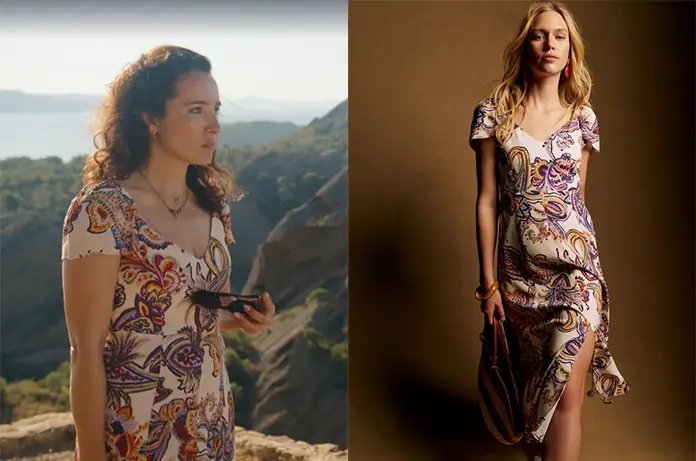 TOUT POUR LUMIÈRE robe imprimée manches courtes Margaux dans l’épisode