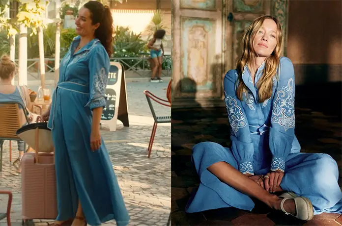 TOUT POUR LUMIÈRE robe bleue Margaux dans l’épisode