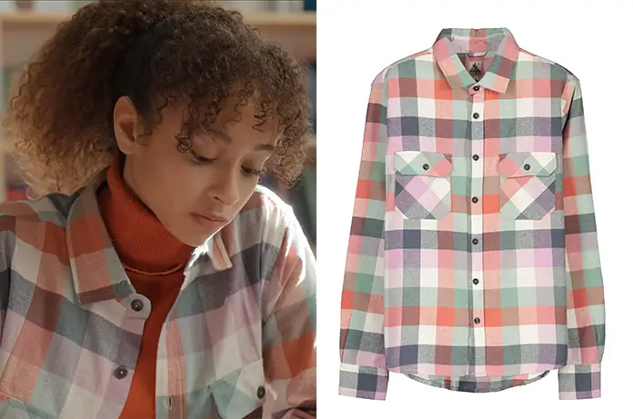 RIV4LITÉS chemise carreaux Marzia dans premier épisode