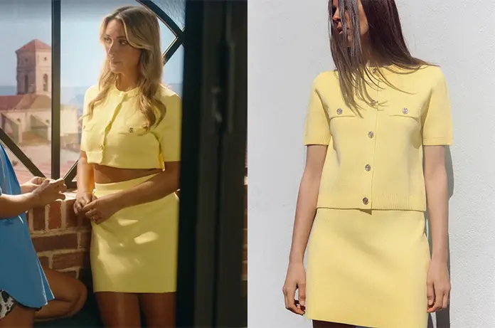 TOUT POUR LUMIÈRE l’ensemble jaune Tess dans l’épisode