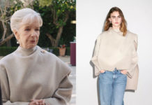 ICI TOUT COMMENCE : le manteau avec écharpe intégrée d’Andrea dans l’épisode 1311