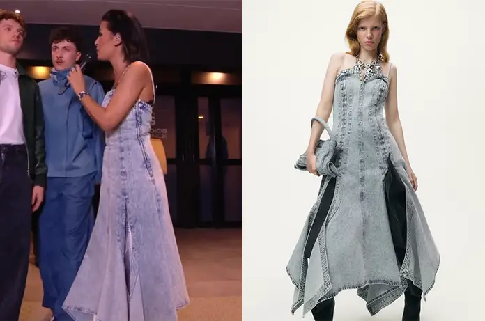 STAR ACADEMY robe denim Karima lors prime novembre