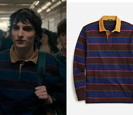STRANGER THINGS : Mike’s Rugby shirt with corduroy collar in S5E01