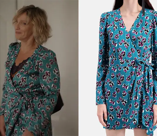 UN SI GRAND SOLEIL : la robe courte portefeuille imprimée d’Alix dans l’épisode 1807