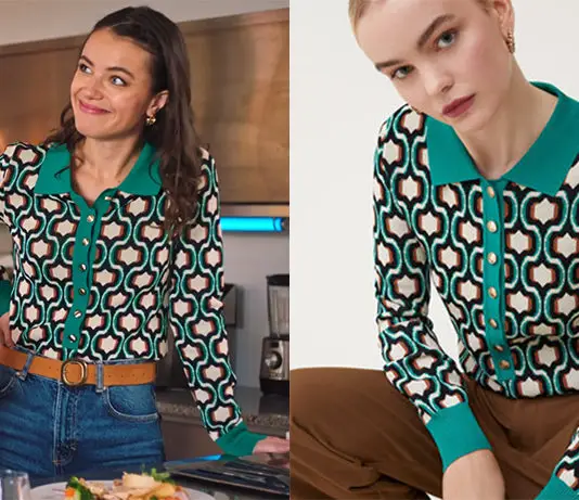 ICI TOUT COMMENCE : le pull à motifs géométriques d’Anaïs dans l’épisode 1322