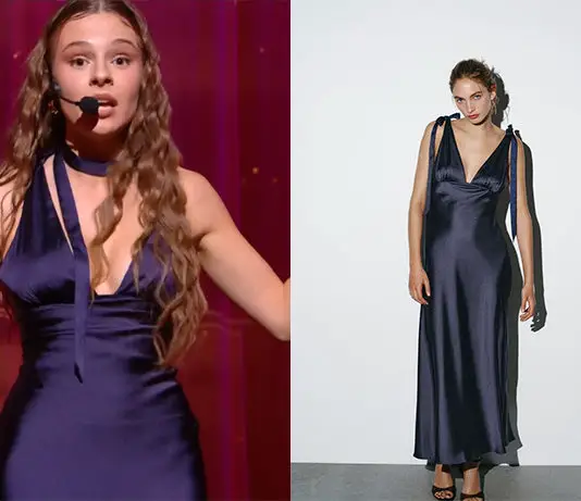 STAR ACADEMY : la longue robe bleu marine d’Anouk sur le prime du 27 décembre