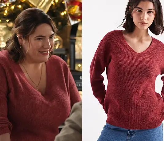 DEMAIN NOUS APPARTIENT : le pull rouge chiné d’Audrey dans l’épisode 2096