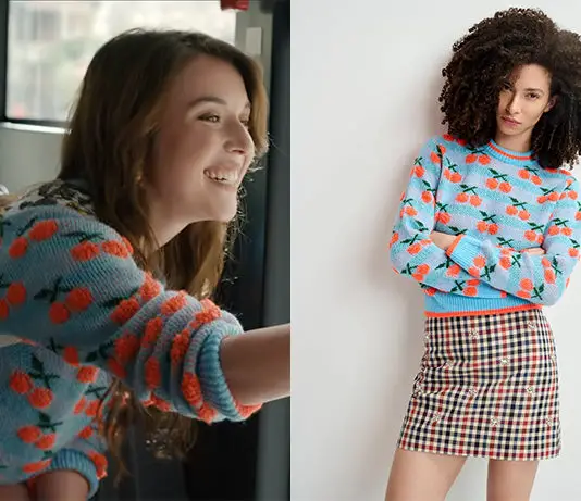 EMILY IN PARIS : The Cherry-Print Sweater Spotted on a Roman Bus