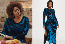 ICI TOUT COMMENCE : la robe pull à motifs abstrait de Billie dans l’épisode 1364