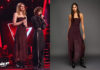 THE VOICE : la robe bordeaux de Chloé dans l’émission du 2 mai