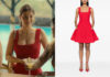 OASIS: Sofia’s Red Ribbed Knit Sleeveless Mini Dress & Heart Earrings in Episode 7