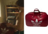 THE SHARDS : Thom’s red bag with white trefoil logo in Episode 4